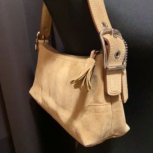 Coach Tan Suede Shoulder Bag